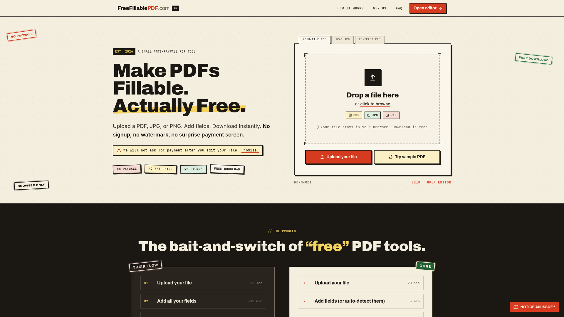 FreeFillablePDF website preview