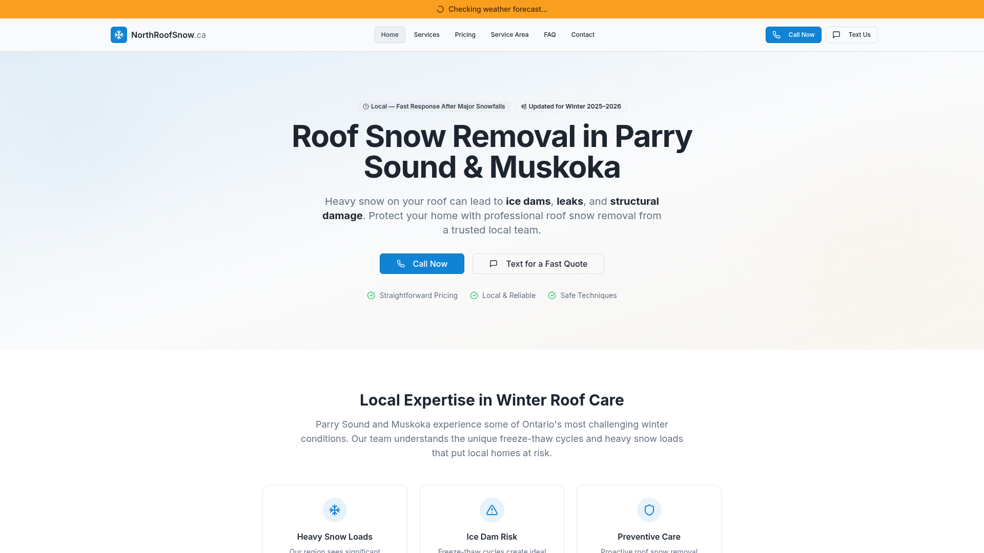 NorthRoofSnow website preview