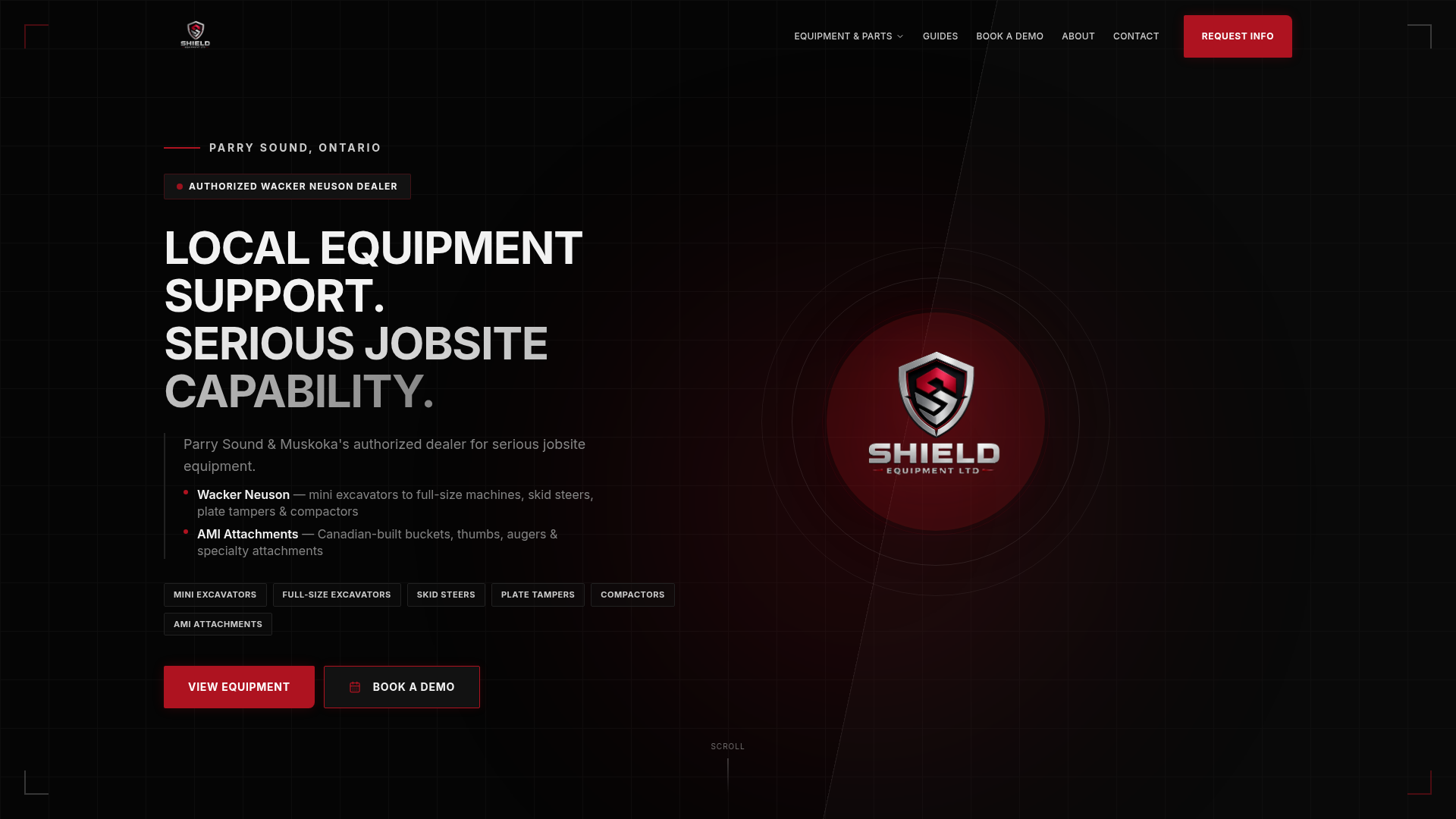 Shield Equipment Ltd website preview