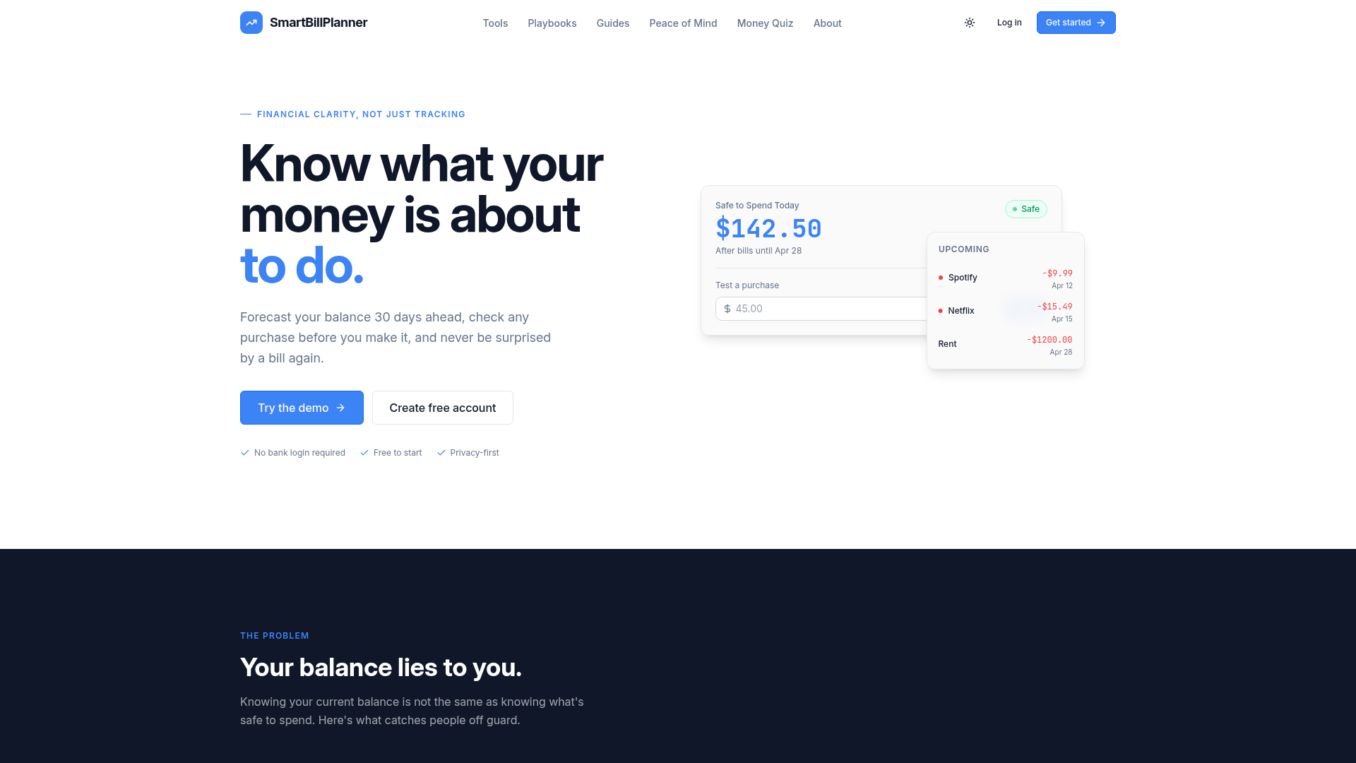 SmartBillPlanner website preview